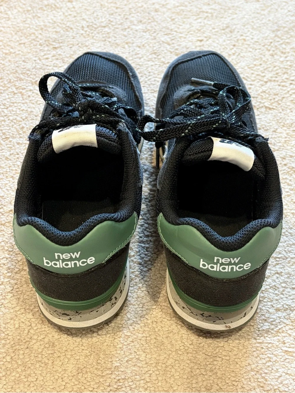 New Balance Black and Green Athletic Sneakers